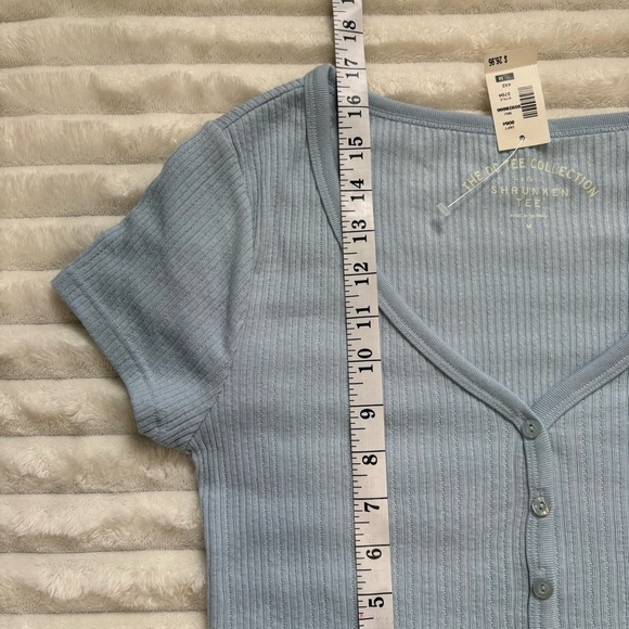 Aeropostale The OG Tee Collection Shrunken Tee Ribbed Blue Medium NWT - Picture 7 of 7